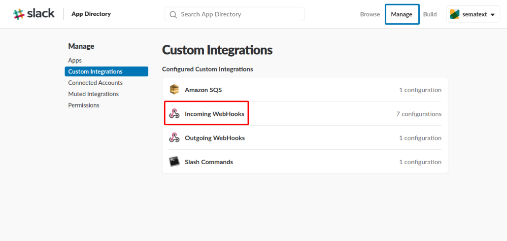 Slack Webhook Custom Integration